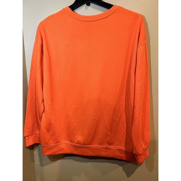 Women's Lightweight Orange Animal Print Pumpkin Sweatshirt Long Sleeve XL Fall - Picture 3 of 8